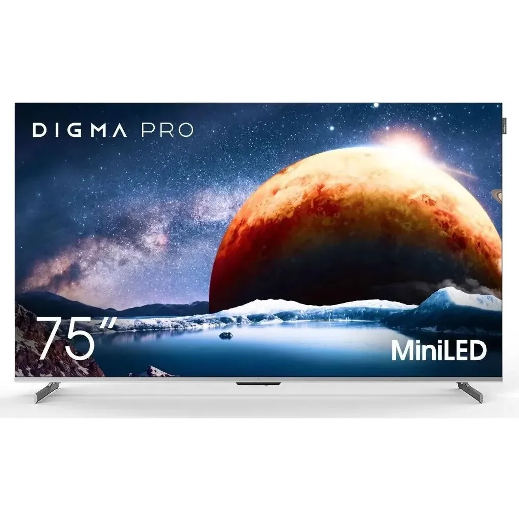 Телевизор QLED Digma Pro 75" Mini LED 75Q Google TV Frameless серебристый/серебристый