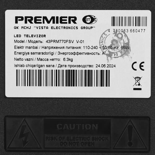 43" (109.22 см) Телевизор Premier 43PRM770FSV черный