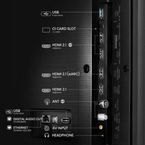 55" (139 см) Телевизор Hisense 55U7NQ черный