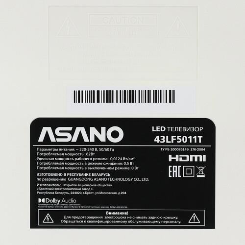 43" (108 см) Телевизор Asano 43LF5011T белый