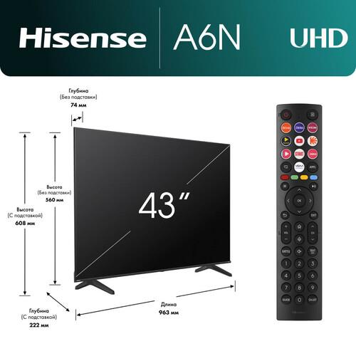43" (108 см) Телевизор Hisense 43A6N черный