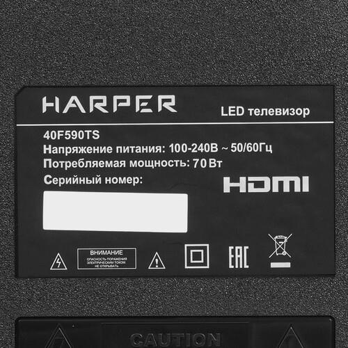 40" (101 см) Телевизор Harper 40F590TS черный