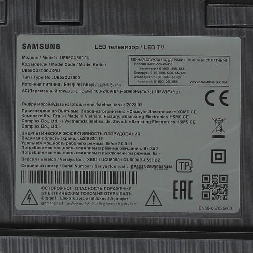 55" (138 см) Телевизор Samsung UE55CU8000UXRU черный