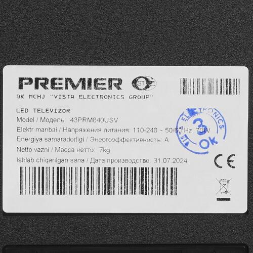 43" (109.22 см) Телевизор Premier 43PRM840USV черный