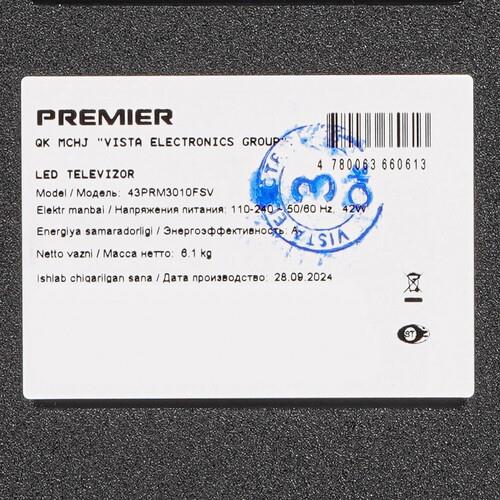 43" (109 см) Телевизор Premier 43PRM3010USV черный