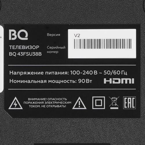 43" (109 см) Телевизор BQ 43FSU38B черный