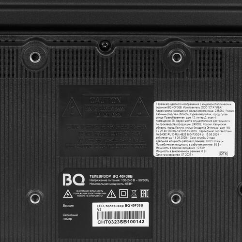 40" (102 см) Телевизор BQ 40F36B черный