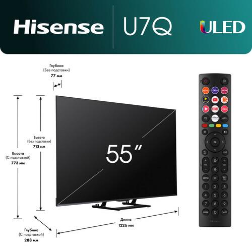 55" (139 см) Телевизор Hisense 55U7Q черный