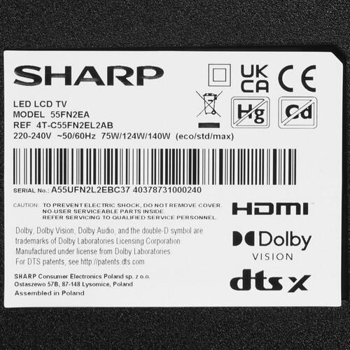 55" (139 см) Телевизор Sharp 55FN2EA черный