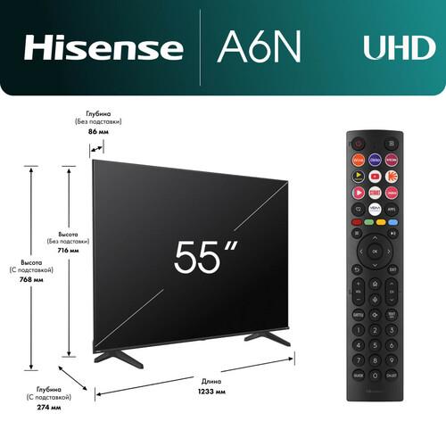 55" (139 см) Телевизор Hisense 55A6N черный