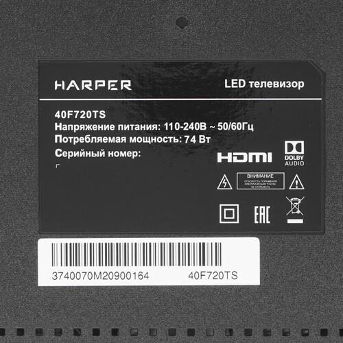 40" (101 см) Телевизор Harper 40F720TS черный