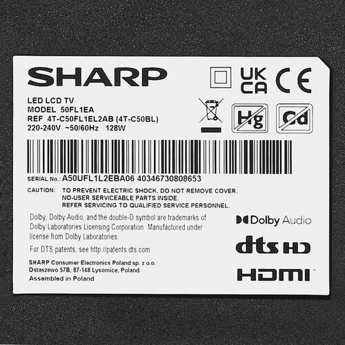 50" (126 см) Телевизор Sharp 50FL1EA черный