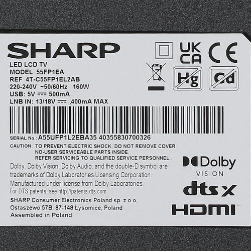 55" (139 см) Телевизор Sharp 55FP1EA серебристый