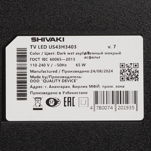 43" (109.2 см) Телевизор Shivaki US43H3403 серебристый