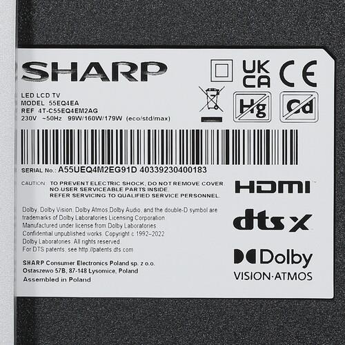 55" (139 см) Телевизор Sharp 55EQ4EA серебристый