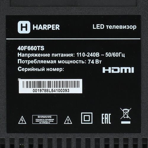 40" (101 см) Телевизор Harper 40F660TS черный