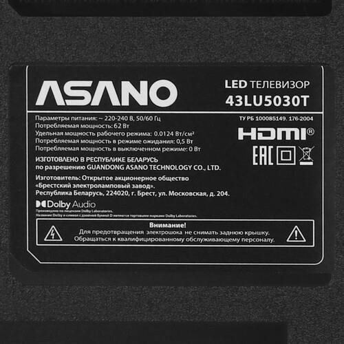 42.5" (108 см) Телевизор Asano 43LU5030T черный
