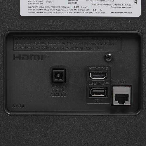 43" (108 см) Телевизор LG 43UT81006LA черный