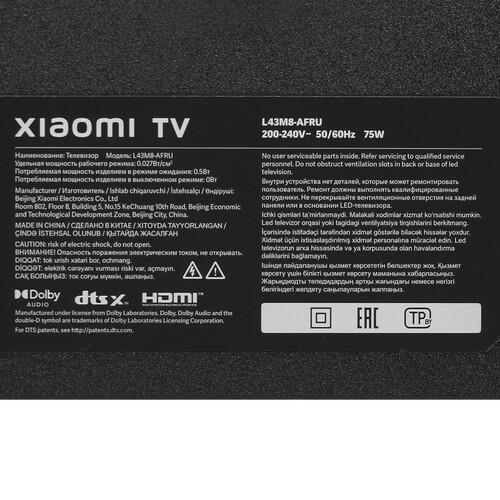 43" (108 см) Телевизор Xiaomi TV A2 43 черный
